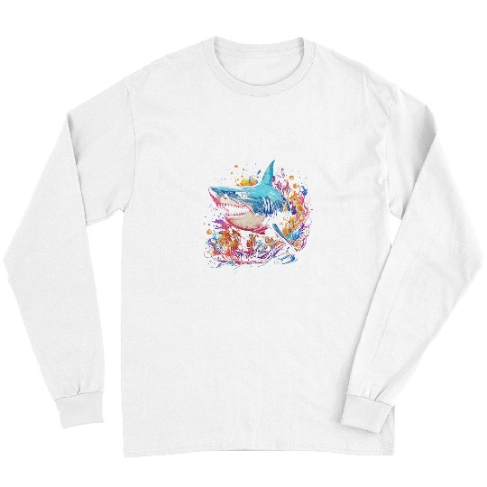 Hammerhead Shark Swimming vintages Kids Ocean Surf Long Sleeves