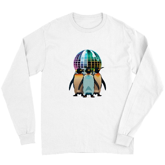 Penguin Pet Dance Disco Ball Friends Black Green Blue Orange Top Long Sleeves