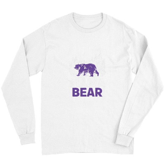 Bear Pet Mama Bear Epilepsy Awareness Month Purple Ribbon Graphic Long Sleeves