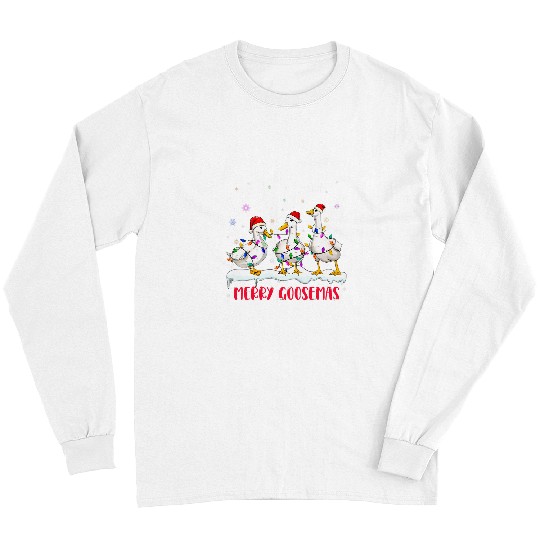 Duck Pet Funny Merry Goosemas Funny Christmas Duck Silly Goose Memes Long Sleeves