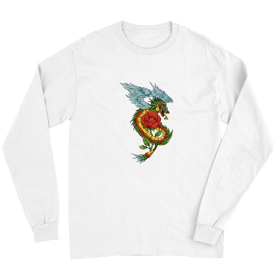 Dragon Pet Quetzalcoatl Dragon Rose Aztec Serpent Mayan Inca Toltec Long Sleeves