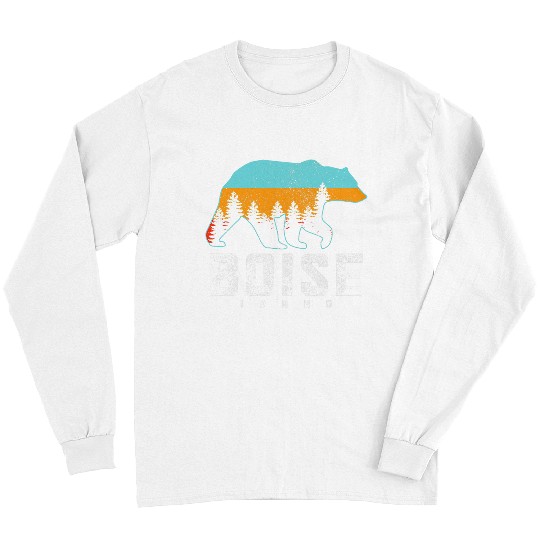 Boise Idaho Bear Pride Hiking Camping Vintage Long Sleeves