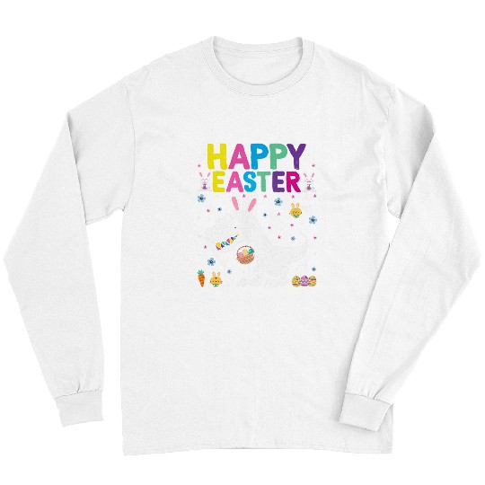 funny Happy Easter Day TRexs Eggs Hunting Women Boys Girls Long Sleeves