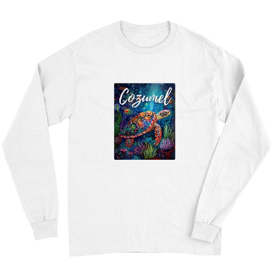 Turtle Pet Cozumel Mexico Sea Turtle Scubas Dive Caribbean Island Long Sleeves