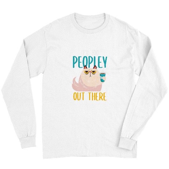 Coffee Fun Introvert Cat Funny introverted Coffee drinker Long Sleeves