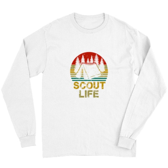 Scout Job Life Happy Camper Hiking Lovers Scouting Lovers Ideas Long Sleeves