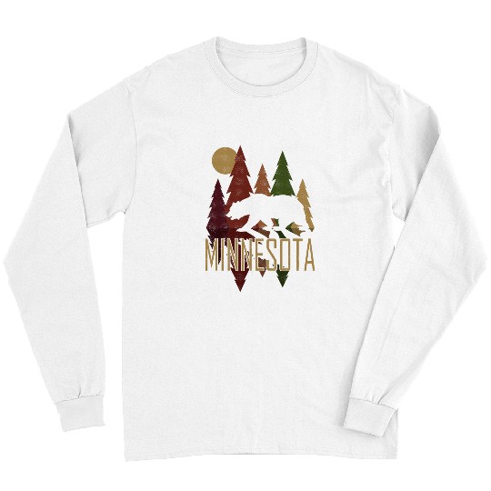 Bear Pet Fall Minnesota Bear with Trees Fall Colors Long Sleeves