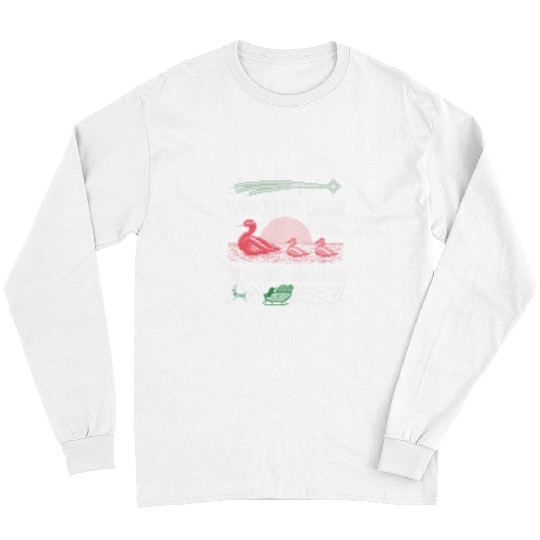Duck Pet What the Duck Sleigh Ducks Poinsettia Ugly Christmas Long Sleeves