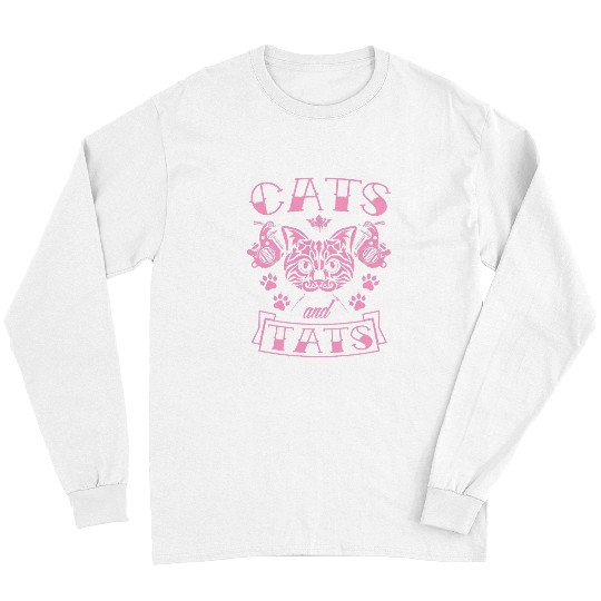 Cats And Tats Cute Kitten Ink Tattoo Aesthetic Girly Kitten 1 Long Sleeves