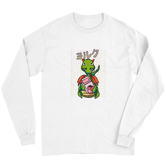 Dragon Pet Kawaii Strawberry Milk Shake Japanese Anime Long Sleeves