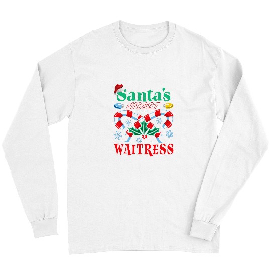 Santas Nicest Waitress Christmas Naughty Or Nice List Long Sleeves