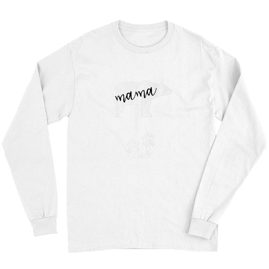 Bear Pet Pregnancy Announcement for Mama with bear paw prints Long Sleeves