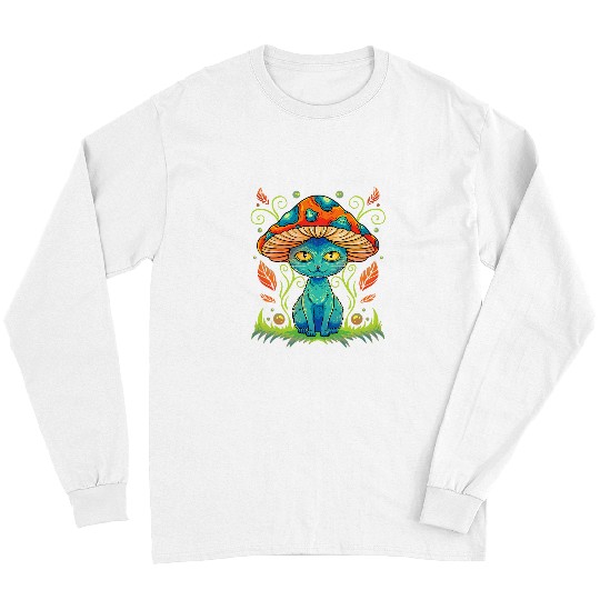 Cat Mushroom Hat Cottagecore Aesthetic Cat Lover Gift Long Sleeves