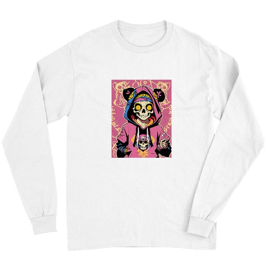 Chibi Skull in Graffiti Clothes Long Sleeves