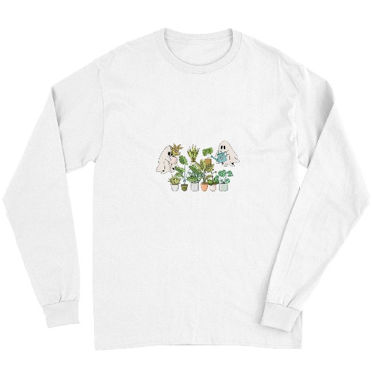 ghosts Plant Lady Spooky Season Plant Lover Garden Halloween Long Sleeves