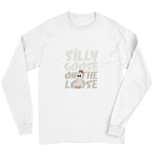 Duck Pet Funny Silly Goose on the Loose Foolish Duck Humor Joke Meme Long Sleeves