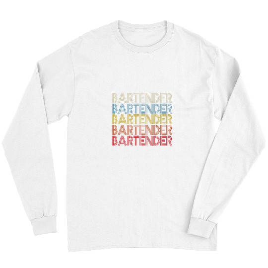 Bartender Job Intoxicologist Retro Cocktail Lover vintages Bartender Long Sleeves