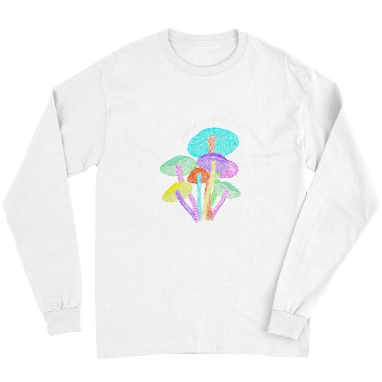 Colorful Hippy 1960s 1970s Mushroom Garden Unisex Hippie Long Sleeves