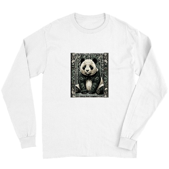 Panda Pet Giant Panda Artwork Elegant Tapestry Motif Style Long Sleeves