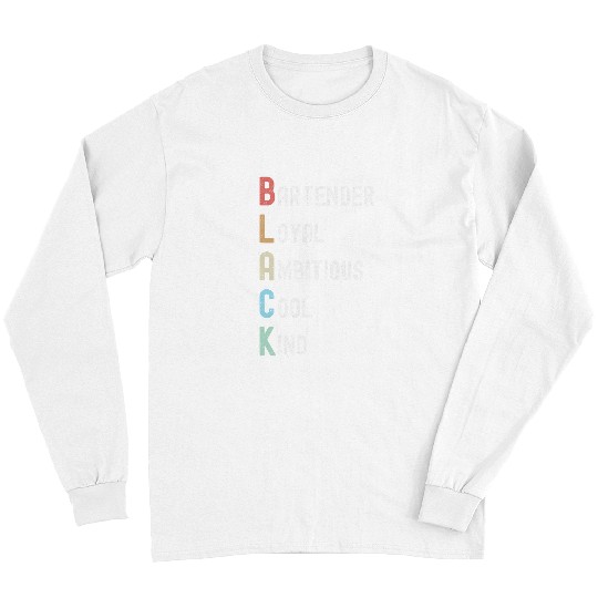 African American Bartender Mixologist Black Acronym Long Sleeves