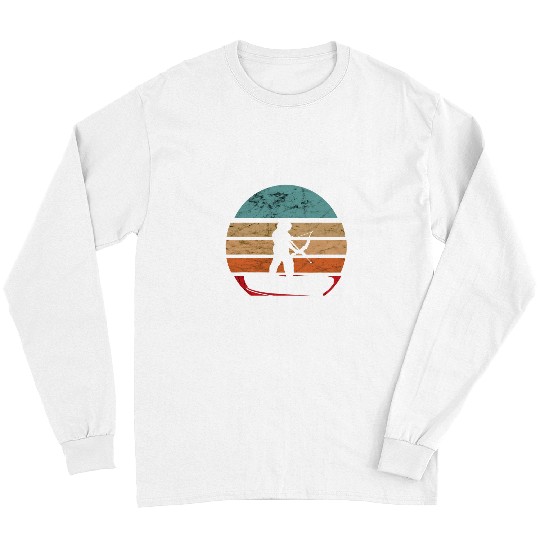 Fishing Fun Bowfishing Boat Retro vintages Fish Bow Hunter Bowfisher Long Sleeves