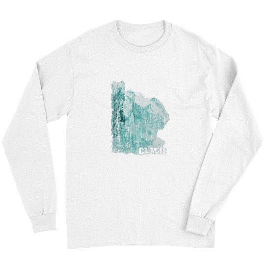 Climb Boulder Rock with Climb Grunge Light Blue Long Sleeves