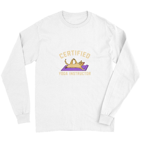 Certified Yoga Instructor Cat Coachs Feline Fitness Trainer Long Sleeves