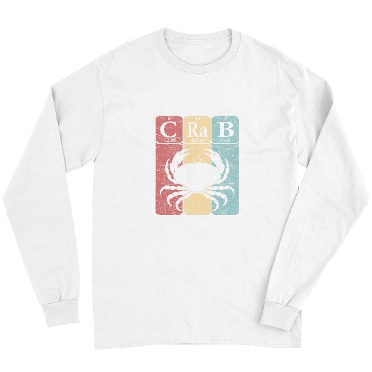Crab Periodic Table Elements Seafood Crabbing Retro Crabber 1 Long Sleeves