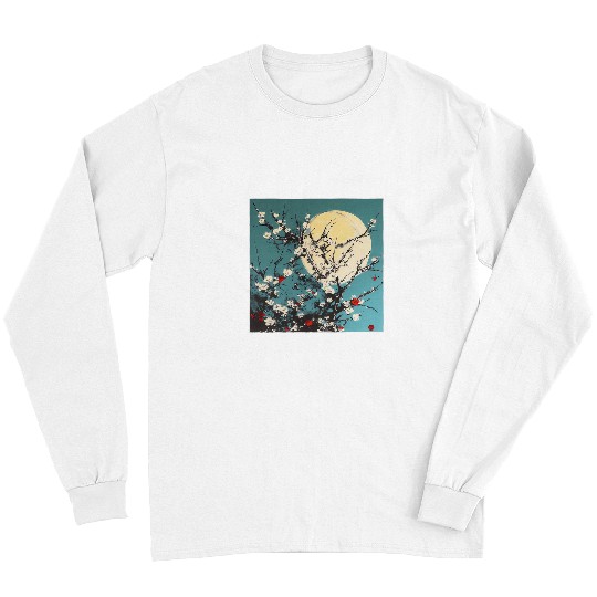 Heavenly Cherry Blossom Paradise Under the Moon Long Sleeves