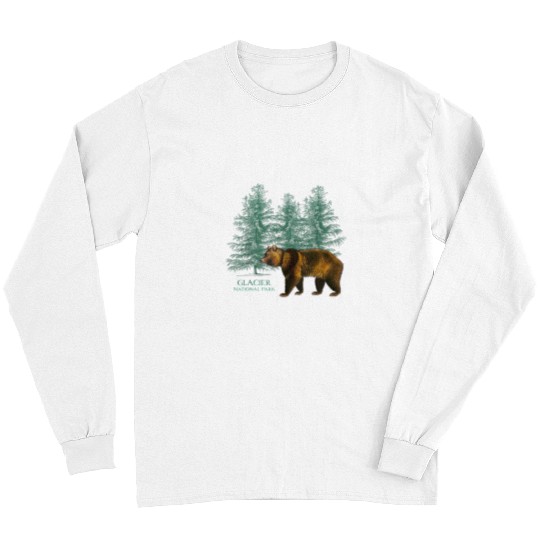 Bear Pet Glacier National Park Bear Trees Souvenir Montana Long Sleeves