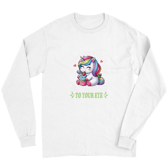 Happiness Over Diets Embrace Curves with a Kawaii Unicorn Long Sleeves