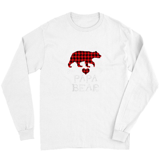 Bear Pet Papa Bear Christmas Pajama Red Plaid Buffalo Matching Family Long Sleeves