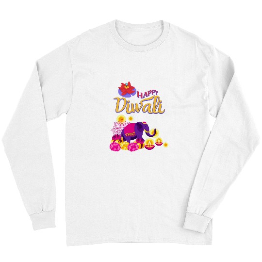 Elephant Pet Happy Diwali Festival Of Lights Hindu Durga Puja Elephant Long Sleeves