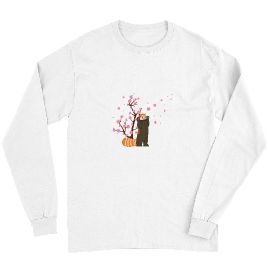 Panda Pet Cherry Blossom Red Panda Animal Japanese Sakura Flower Long Sleeves