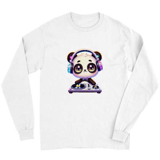 Panda Pet Adorable Chibi Kawaii DJ Panda in a Club Long Sleeves