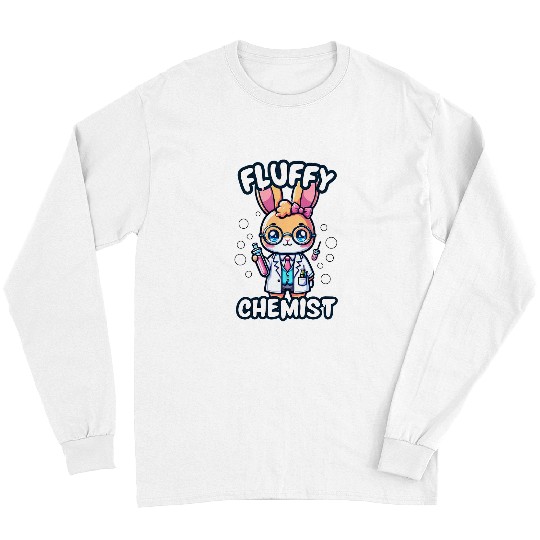 Bunny scientist Chemist Cute Science Bunny Easter Lab Rabbit Long Sleeves