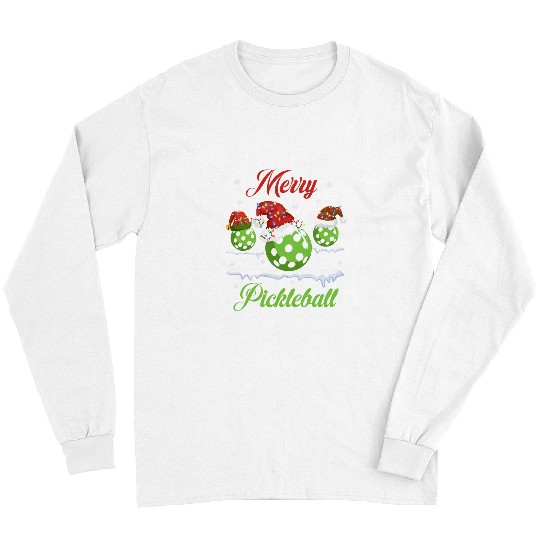 Christmas Pickleball Santa Hat Pickleball Player Winter Dink 1 Long Sleeves