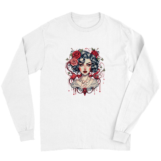 Chicano Girl Mexico Flowers Death Pretty 20 Long Sleeves
