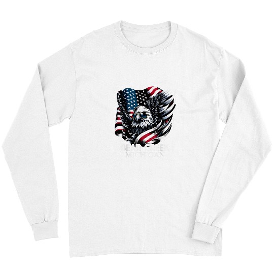 Bear Pet Bear Creek Michigan 4th Of July USA American Flag Long Sleeves
