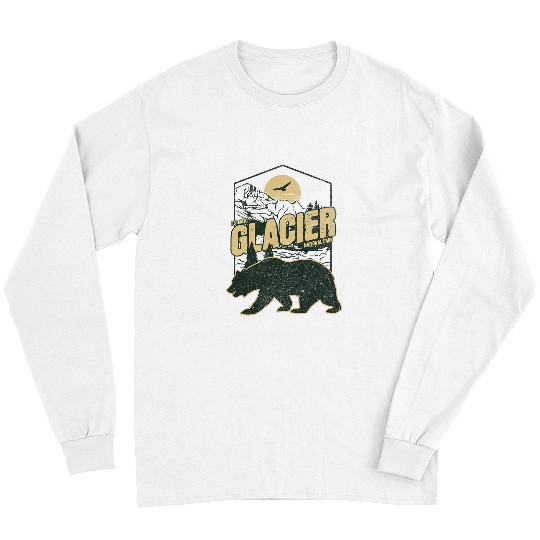 Bear Pet Glacier National Park Est 1910 Bear Silhouette Wilderness Long Sleeves