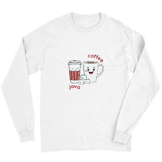 Coffee Fun Parallel Coffee Cups His and Hers Coffee Java Art Long Sleeves