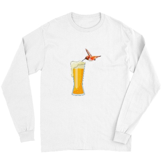Beer Fun Hummingbird Beer Drink Spirit Animal Hummer Bird Lover Long Sleeves