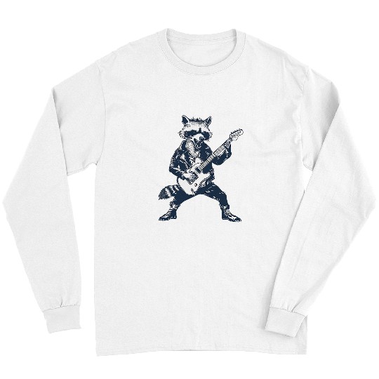 Raccoon Pet dressed as guitarist with guitar rocker musician 7 Long Sleeves