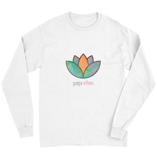 Yoga vibes Lotus image in Stylish Watercolor Design Long Sleeves