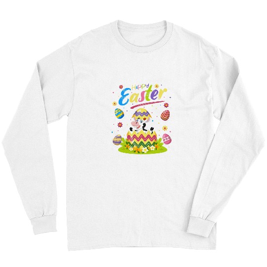 Cattle Lover Funny Easter Egg Cattle Happy Easter Long Sleeves
