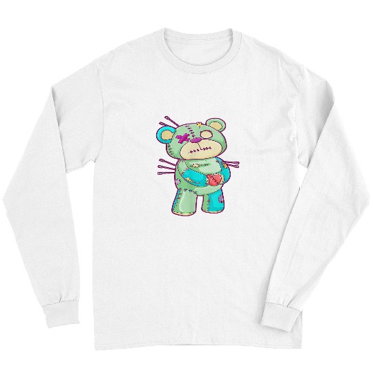 Bear Pet Gothic Pastel Teddy Bear Creepy Voodoo Bat 4 Long Sleeves
