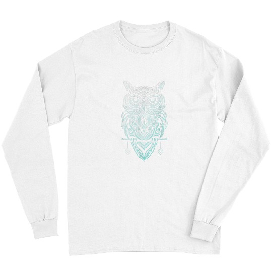 Owl Pet Paisley Henna BoHo Bohemian Geometric Owl Long Sleeves