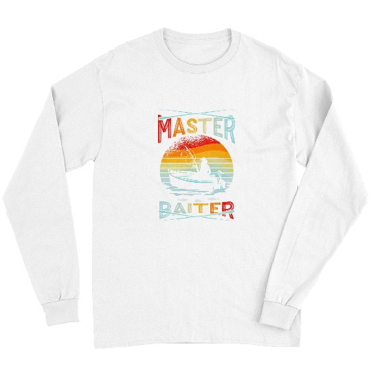 Funny Saying Master Baiter vintages Sunset Fishing Fishermen Long Sleeves