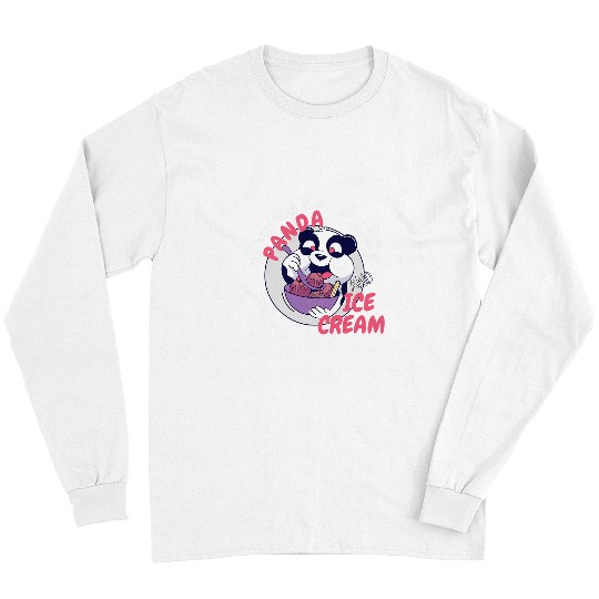 Panda Pet All You Need Is A Panda And Ice Cream Cute Summer Girl Boy Long Sleeves