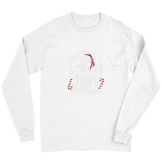 Coffee Fun Christmas starts with Coffee Team Santa Skeletons Vintage Long Sleeves